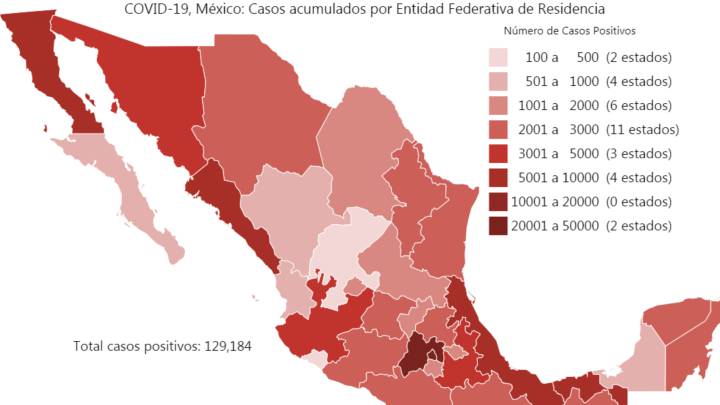 Mapa y casos de coronavirus en México por estados hoy 11 de junio