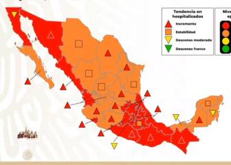 Mapa de México del semáforo epidemiológico del 15 al 21 de junio
