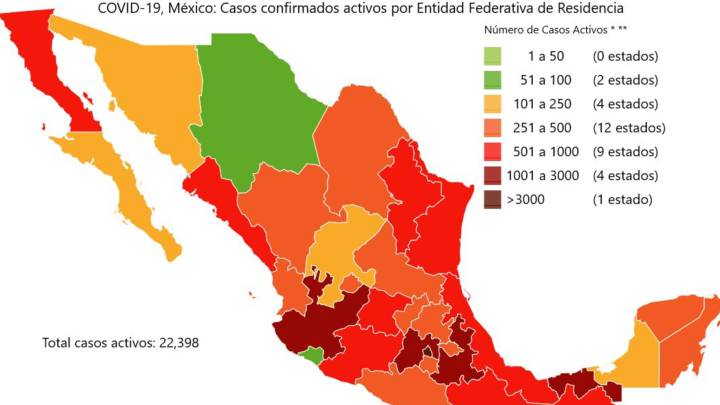 Mapa y casos de coronavirus en México por estados hoy 14 de junio