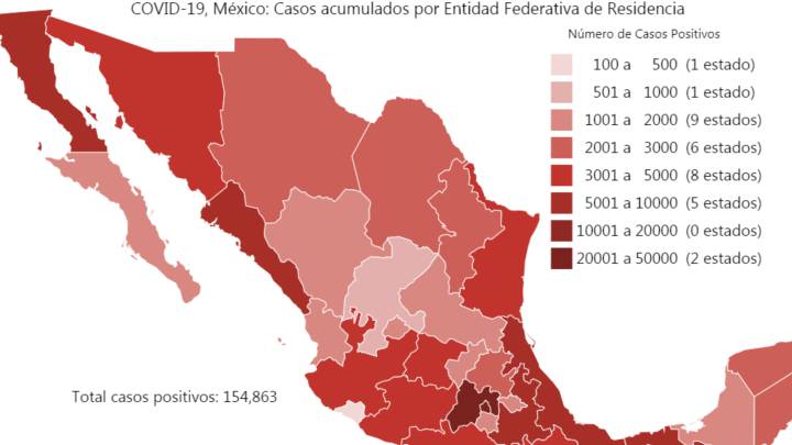 Mapa y casos de coronavirus en México por estados hoy 17 de junio