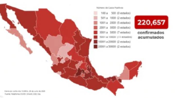 Mapa y casos de coronavirus en México por estados hoy 30 de junio