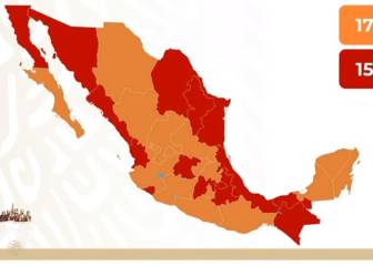 Mapa de México del semáforo epidemiológico del 6 al 12 de julio