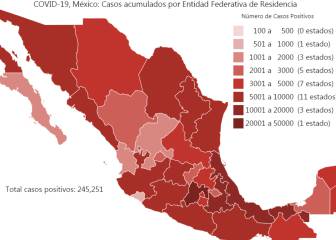 Mapa y casos de coronavirus en México por estados hoy 4 de julio