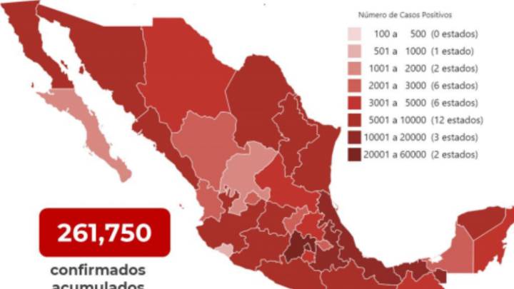 Mapa y casos de coronavirus en México por estados hoy 7 de julio