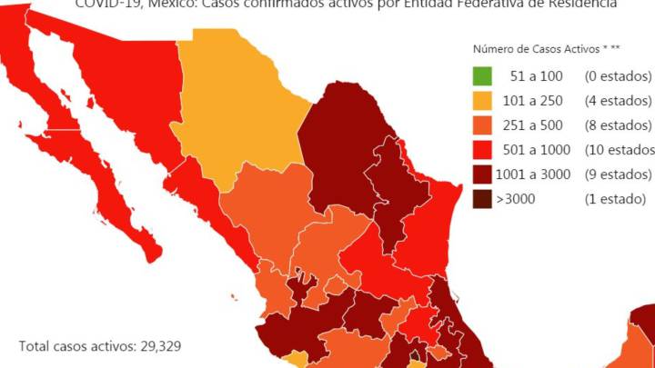 Mapa y casos de coronavirus en México por estados hoy 15 de julio