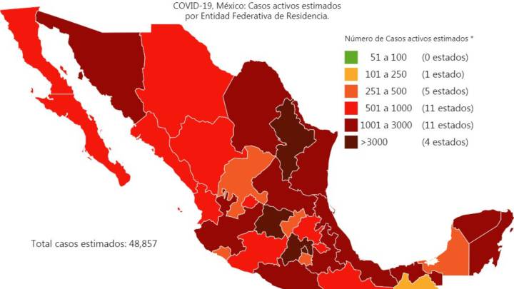 Mapa y casos de coronavirus en México por estados hoy 17 de julio