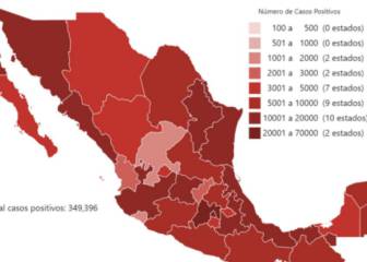 Mapa y casos de coronavirus en México por estados hoy 21 de julio