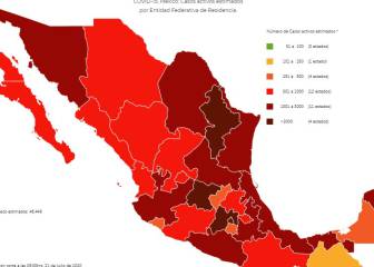 Mapa y casos de coronavirus en México por estados hoy 22 de julio