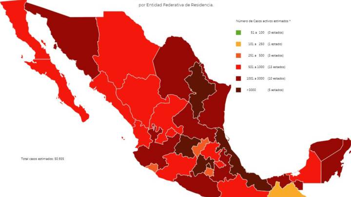 Mapa y casos de coronavirus en México por estados hoy 23 de julio