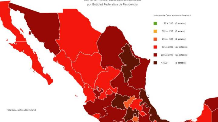 Mapa y casos de coronavirus en México por estados hoy 25 de julio