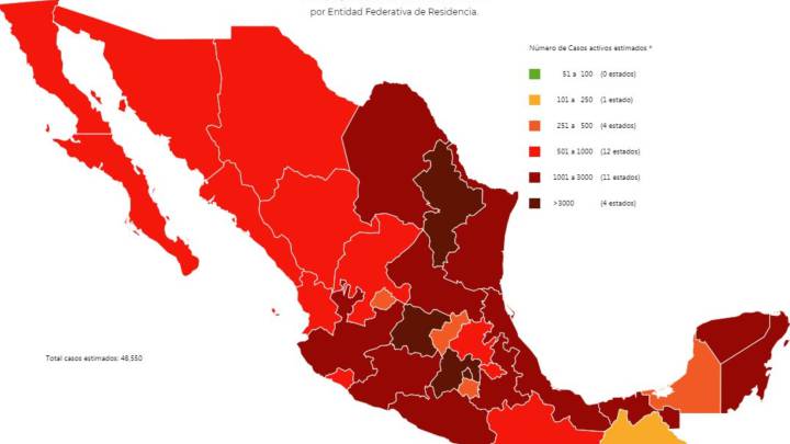 Mapa y casos de coronavirus en México por estados hoy 30 de julio