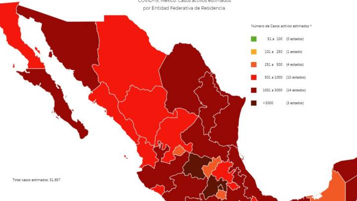 Mapa y casos de coronavirus en México por estados hoy 2 de agosto