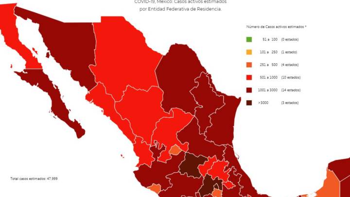 Mapa y casos de coronavirus en México por estados hoy 8 de agosto