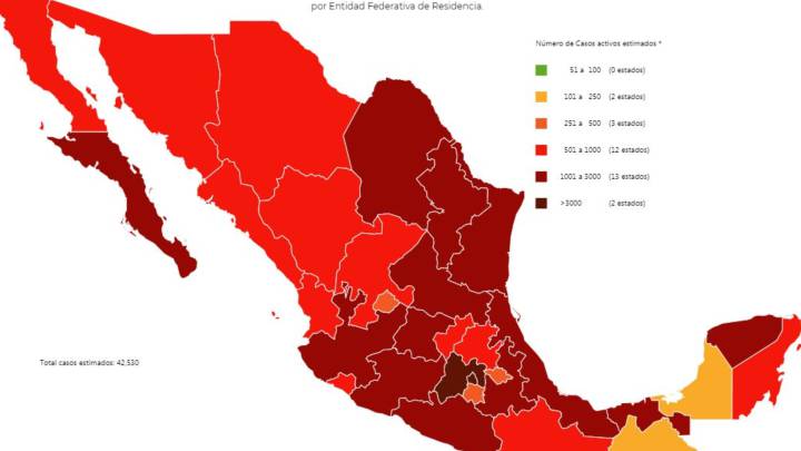 Mapa y casos de coronavirus en México por estados hoy 13 de agosto