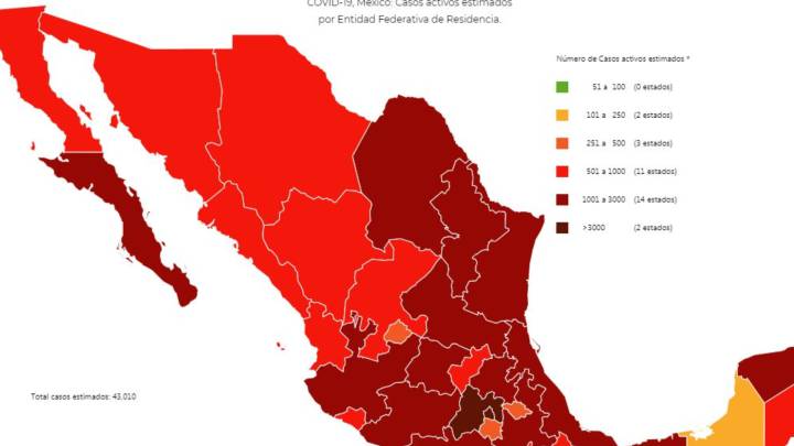 Mapa y casos de coronavirus en México por estados hoy 16 de agosto
