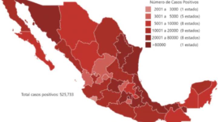 Mapa y casos de coronavirus en México por estados hoy 18 de agosto