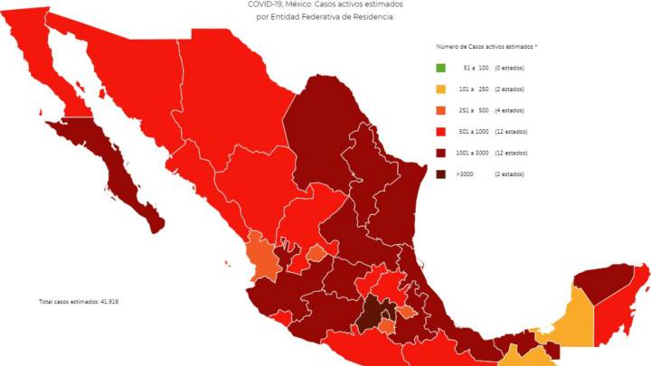 Mapa y casos de coronavirus en México por estados hoy 21 de agosto