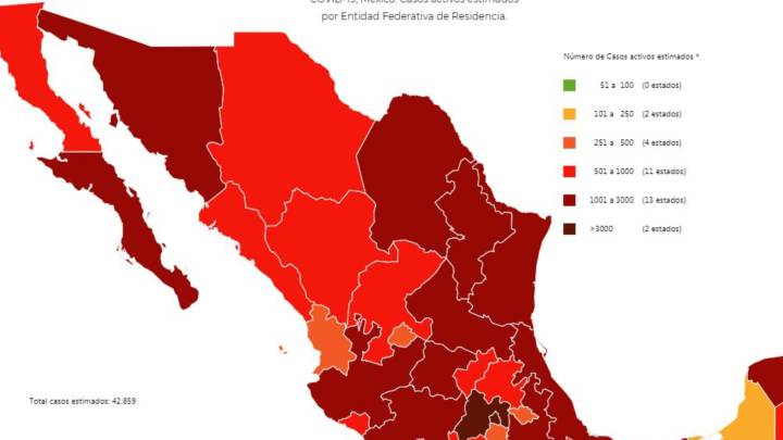Mapa y casos de coronavirus en México por estados hoy 23 de agosto