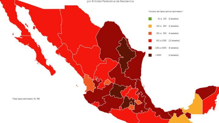 Mapa y casos de coronavirus en México por estados hoy 28 de agosto