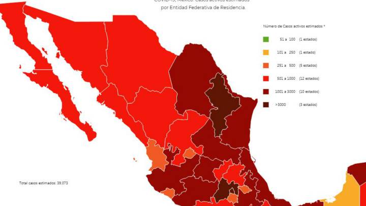 Mapa y casos de coronavirus en México por estados hoy 2 de septiembre