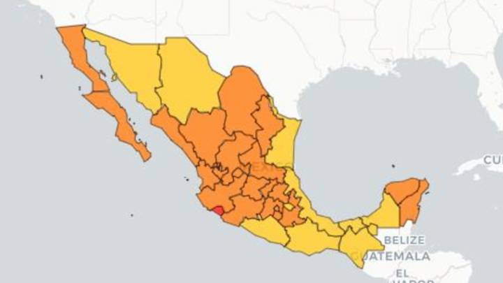 Mapa del Semáforo Epidemiológico en México del 7 al 13 de septiembre