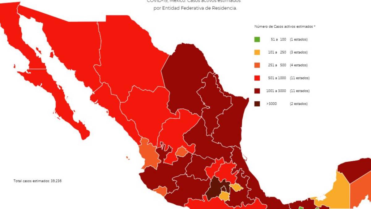 Mapa y casos de coronavirus en México por estados hoy 9 de