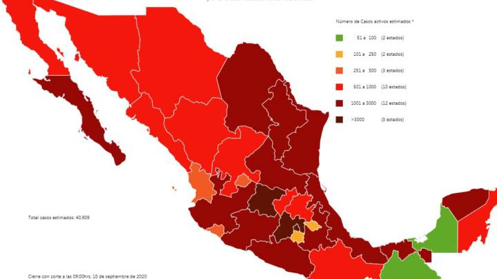 Mapa y casos de coronavirus en México por estados hoy 11 de septiembre