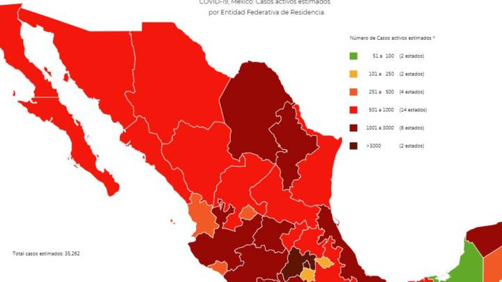 Map and cases of coronavirus in Mexico by states today, September 16