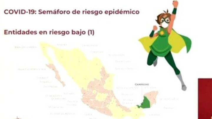 Mapa del Semáforo Epidemiológico en México del 21 al 27 de septiembre