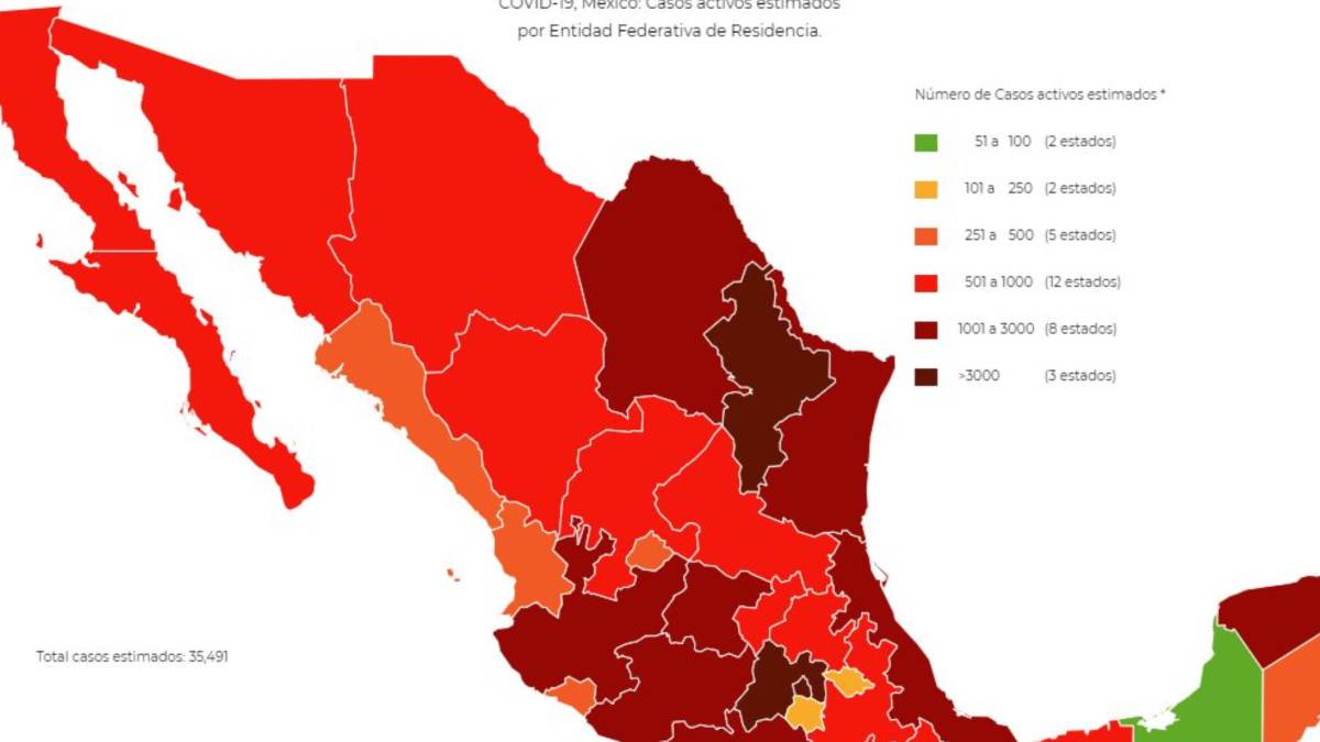 Mapa, muertes y casos de coronavirus en México por estados ...