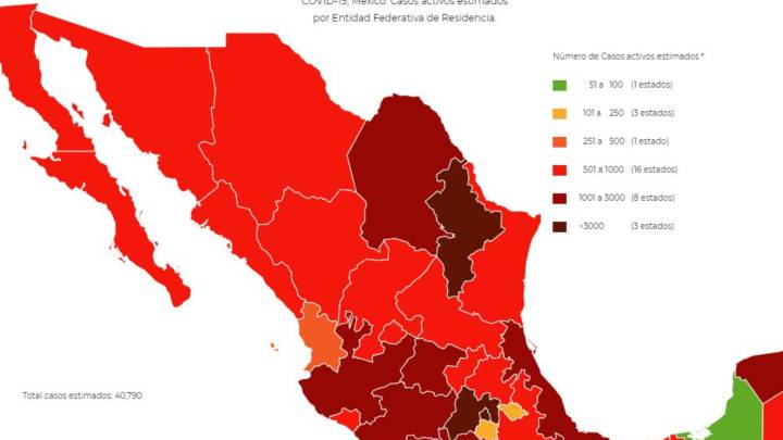 Mapa, muertes y casos de coronavirus en México por estados hoy 3 de octubre