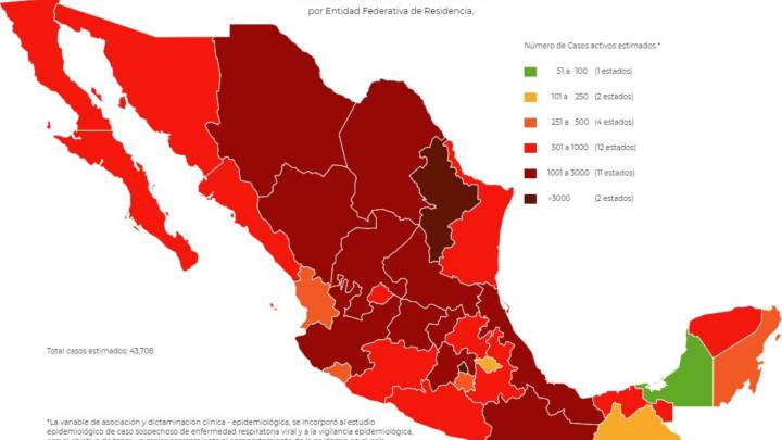 Mapa, muertes y casos de coronavirus en México por estados hoy 17 de octubre