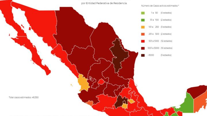 Mapa, muertes y casos de coronavirus en México por estados hoy 28 de octubre