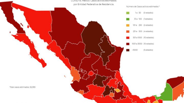 Mapa, muertes y casos de coronavirus en México por estados hoy 31 de octubre
