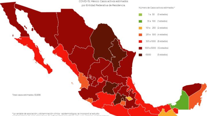 Mapa, muertes y casos de coronavirus en México por estados hoy 1 de noviembre