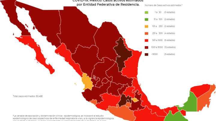 Mapa, muertes y casos de coronavirus en México por estados hoy 8 de noviembre