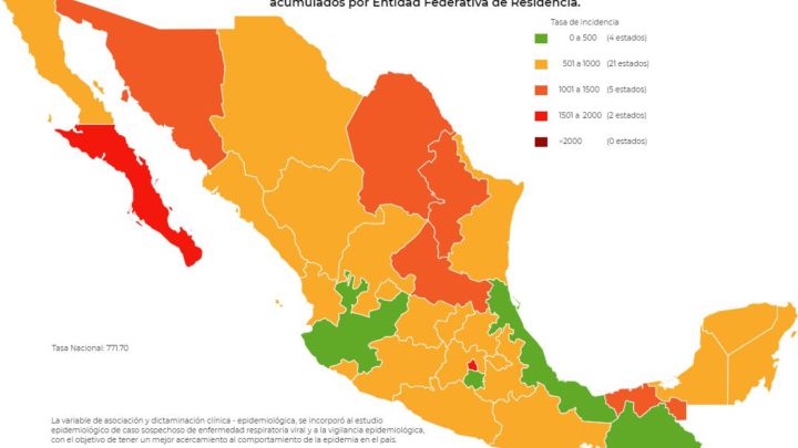 Mapa, muertes y casos de coronavirus en México por estados hoy 12 de noviembre