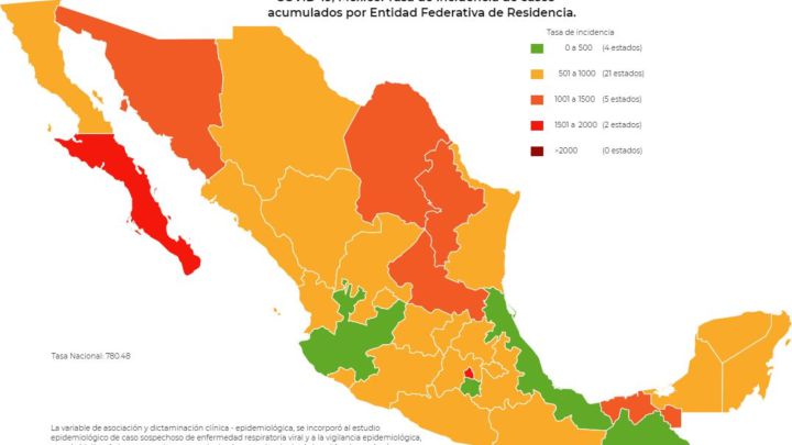 Mapa, muertes y casos de coronavirus en México por estados hoy 15 de noviembre