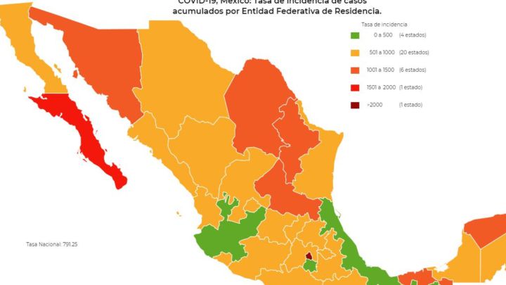 Mapa, muertes y casos de coronavirus en México por estados hoy 18 de noviembre