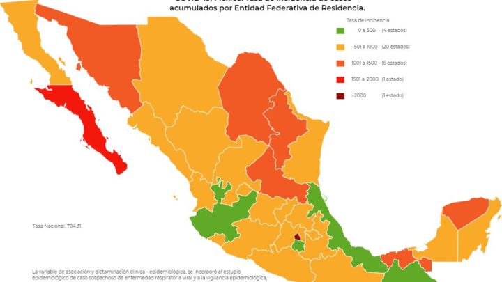 Mapa, muertes y casos de coronavirus en México por estados hoy 19 de noviembre