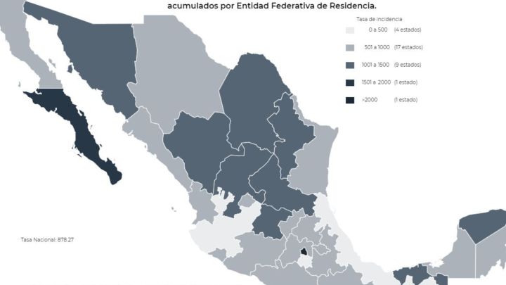 Mapa, muertes y casos de coronavirus en México por estados hoy 2 de diciembre