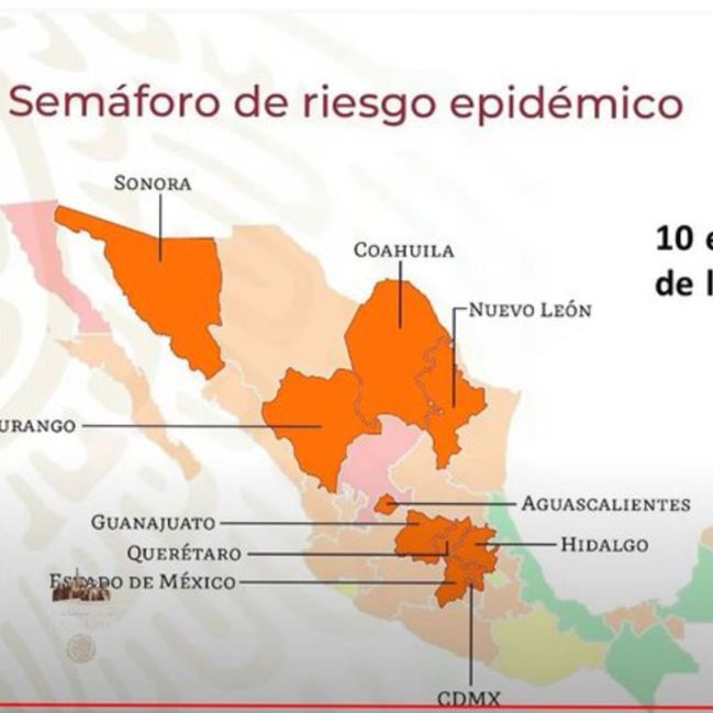 Mapa del semáforo epidemiológico en México del 7 al 13 de ...