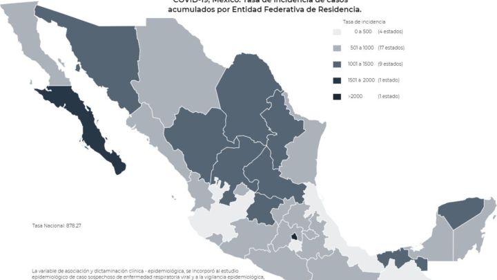 Mapa, muertes y casos de coronavirus en México por estados hoy 6 de diciembre