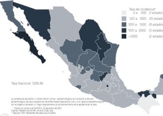 Mapa, muertes y casos de coronavirus en México por estados hoy 13 de enero