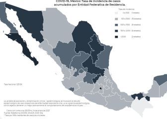 Mapa, muertes y casos de coronavirus en México por estados hoy 16 de enero