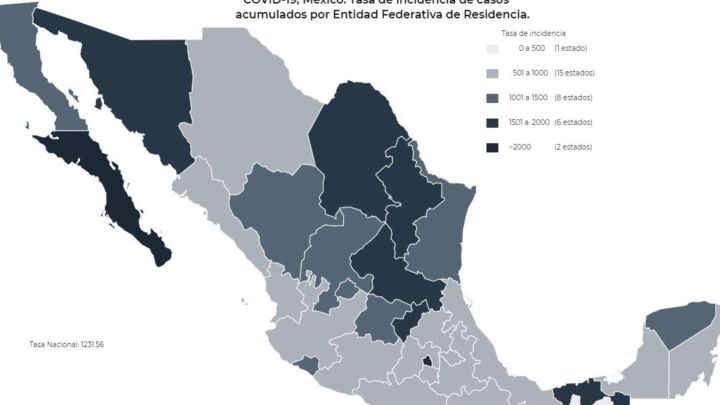 Mapa, muertes y casos de coronavirus en México por estados hoy 17 de enero