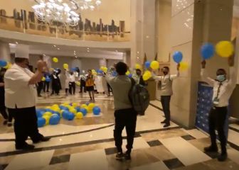 Así recibieron a Tigres en su hotel en Doha tras vencer a Palmeiras en el Mundial de Clubes