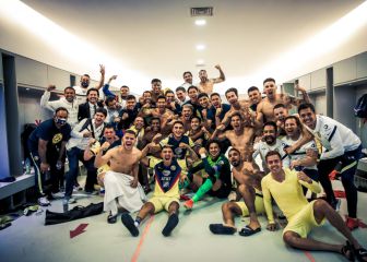 América se toma la foto de la victoria en el vestidor