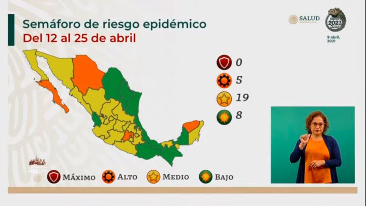 Mapa del coronavirus en México: Qué estados permanecen en riesgo alto y cuáles permanecen en verde