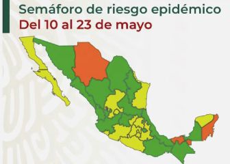 Mapa del semáforo epidemiológico en México del 10 al 23 de mayo